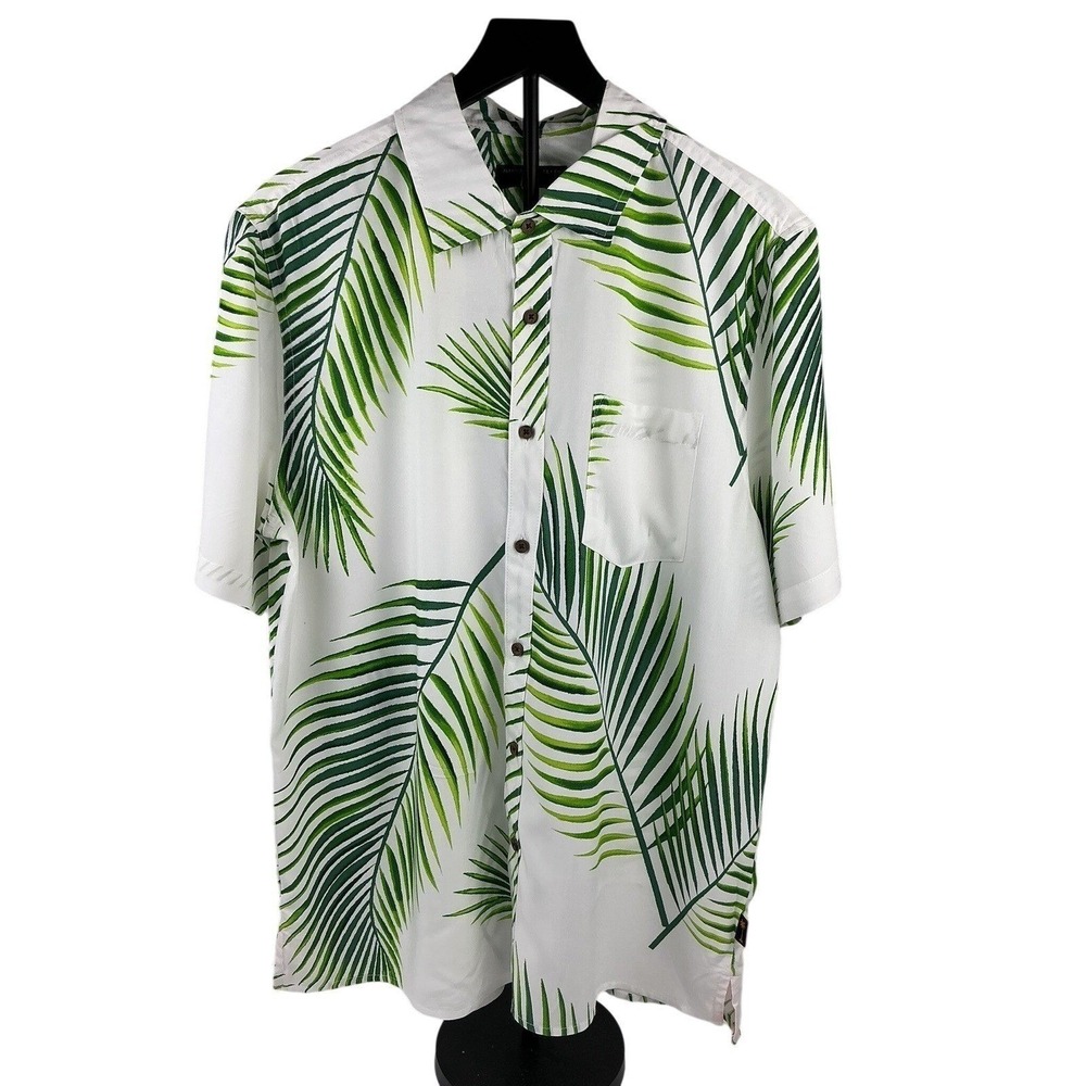 Margaritaville Mens Casual Shirt SZ S Button Down Palm Leaf Tropical Aloha Shirt